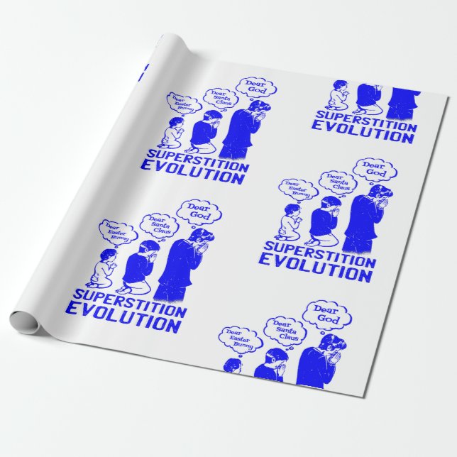 superstition evolution funny wrapping paper (Unrolled)