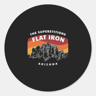 Superstition Flat Iron Arizona Mountain Hiking Classic Round Sticker