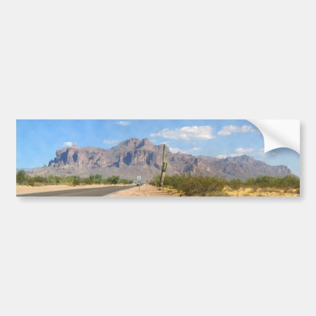 Superstition Mountain - Panoramic Bumper Sticker (Front)