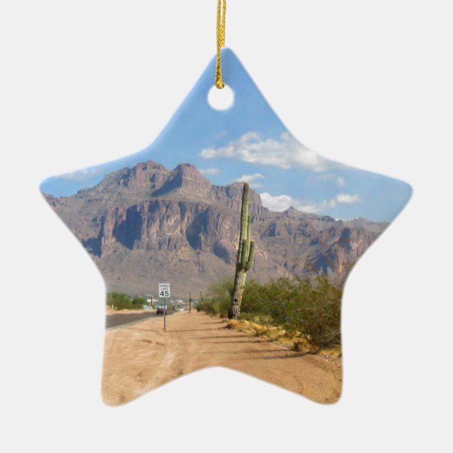 Superstition Mountain - Panoramic Ceramic Ornament (Front)