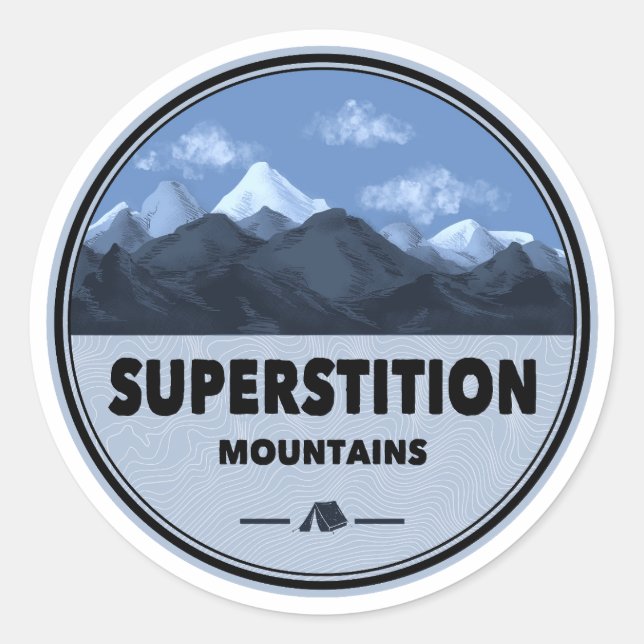 Superstition Mountains Arizona Camping Classic Round Sticker (Front)