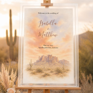 Superstition Mountains Arizona Desert Wedding Acrylic Sign