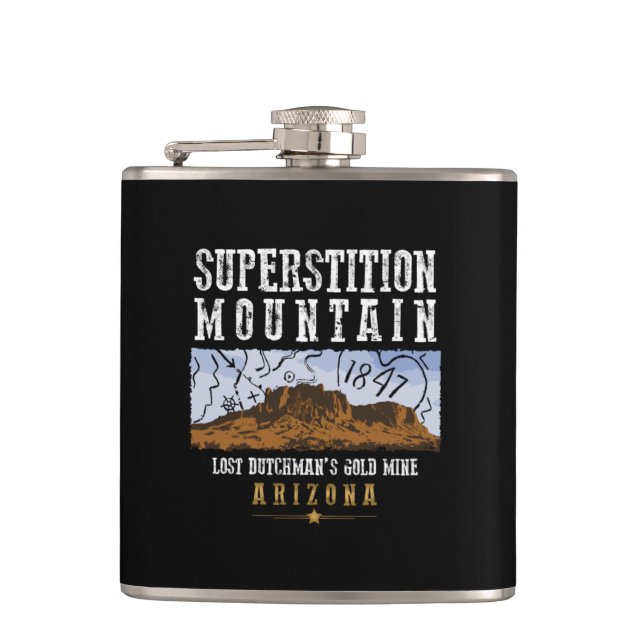SUPERSTITION MOUNTAINS ARIZONA HIP FLASK (Front)