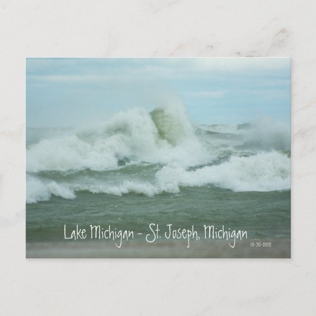 Superstorm Sandy Waves on Lake Michigan Postcard (Front)
