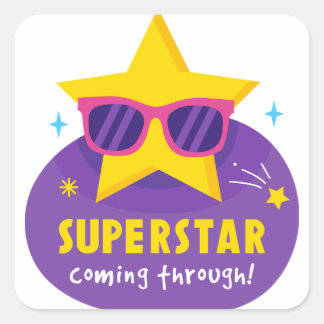 Superszar coming trough square sticker