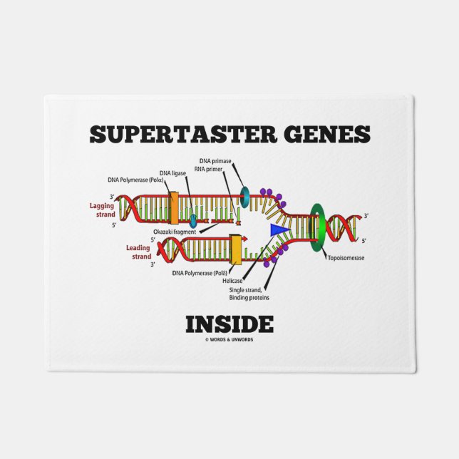 Supertaster Genes Inside DNA Replication Humour Doormat (Front)