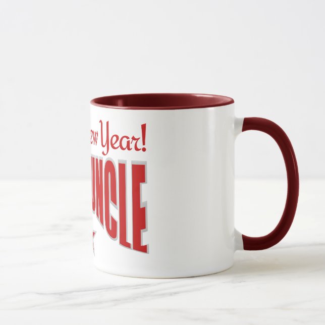 SUPERUNCLE New Year mug - choose style & colour (Right)