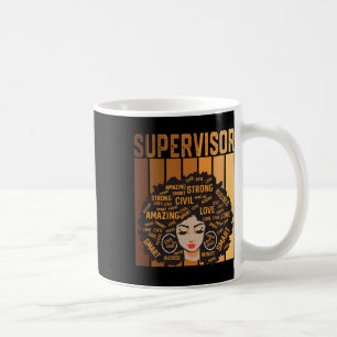 Supervisor Afro African American Women Black Histo Coffee Mug