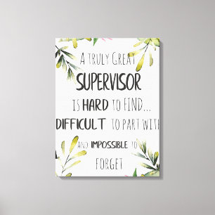Supervisor Appreciation Thank you Quote Boss Canvas Print
