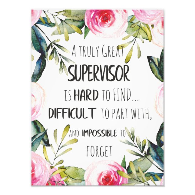 Supervisor Appreciation Thank you Quote Boss Photo Print (Front)