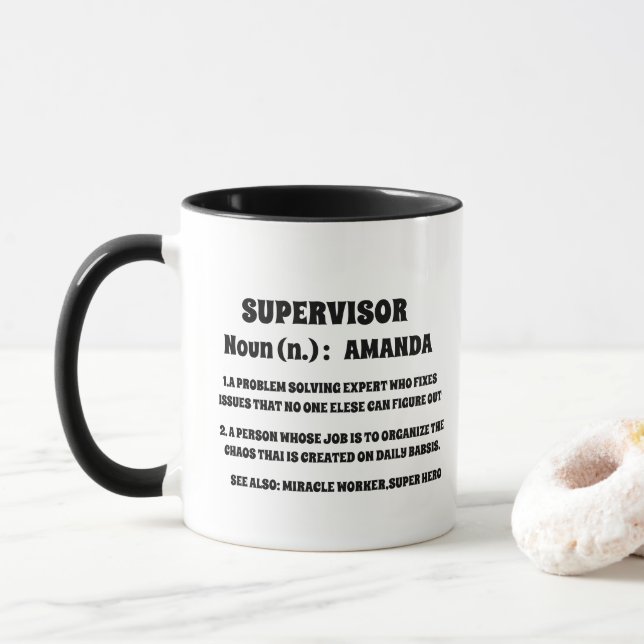 Supervisor Definition Office Coworker Mug (With Donut)