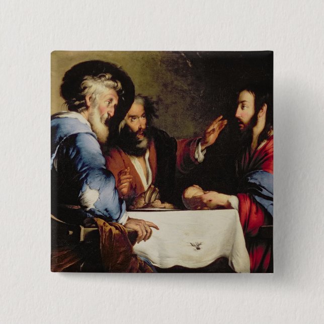 Supper at Emmaus 2 Inch Square Button (Front)