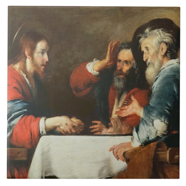 Supper at Emmaus (oil on canvas) 2 Tile (Front)