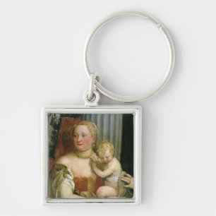 Supper at Emmaus (oil on canvas) (altered detail o Keychain