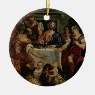 Supper at Emmaus (oil on canvas) Ceramic Ornament