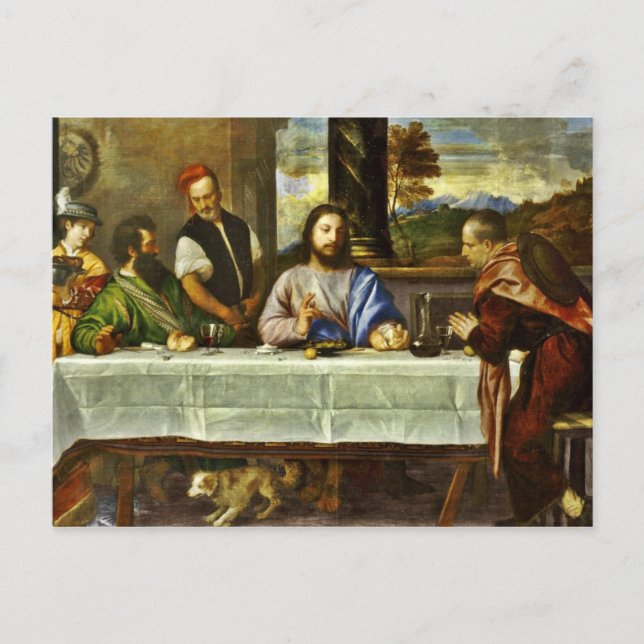 Supper at Emmaus with Friends Postcard (Front)
