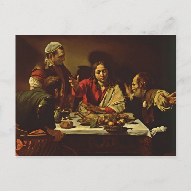Supper at Emmaus with Friends Postcard (Front)
