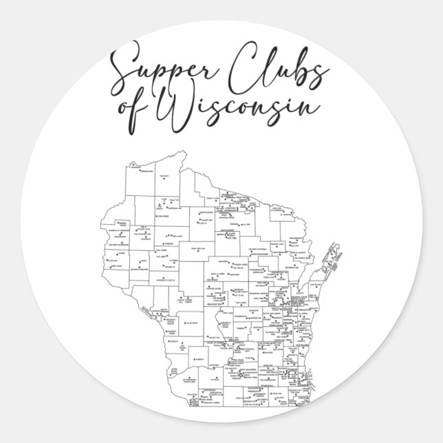 Supper Club Classic Round Sticker (Front)