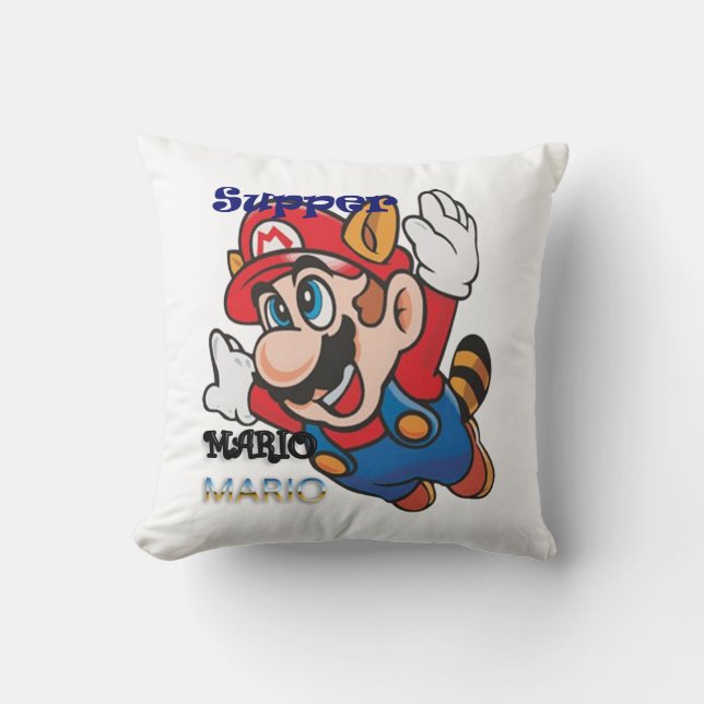 Supper Mario Throw Pillow (Front)