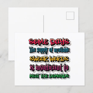 Supply Of Available Swear Words Is Insufficient Postcard