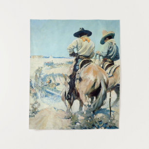 Supply Wagon Western Art by NC Wyeth Tapestry