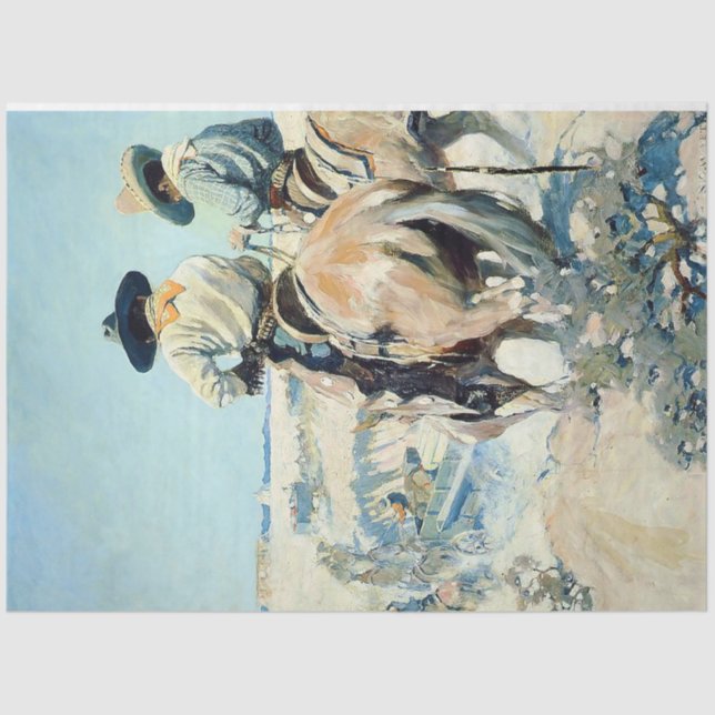 Supply Wagon Western Art by NC Wyeth Tissue Paper (Front)