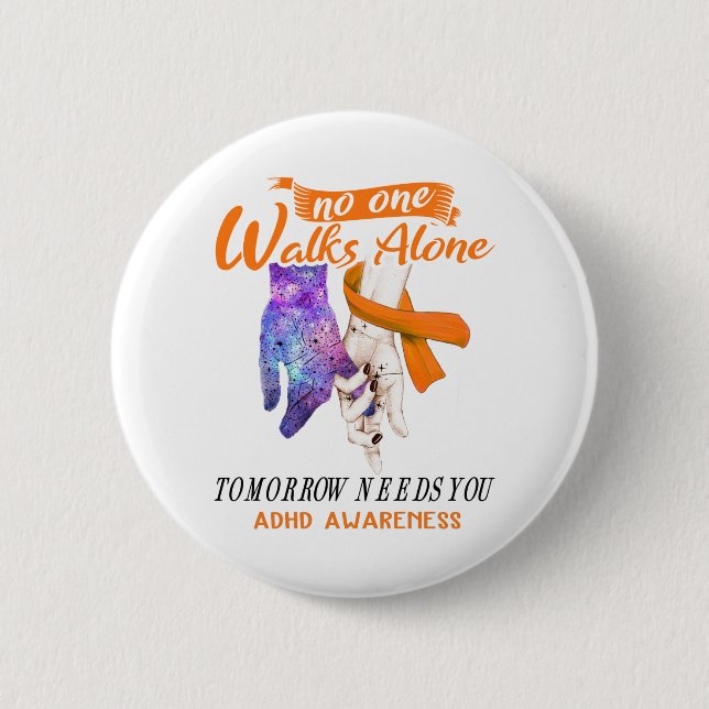 Support ADHD Awareness Ribbon Gifts 2 Inch Round Button (Front)