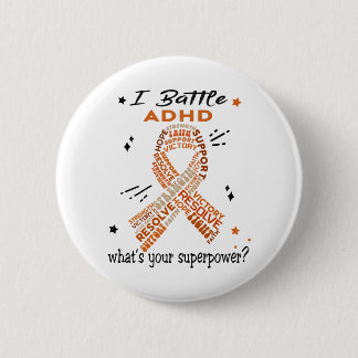Support ADHD Warrior Gifts 2 Inch Round Button