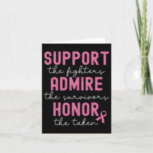 Support Admire Honour Breast Cancer Awareness  Card
