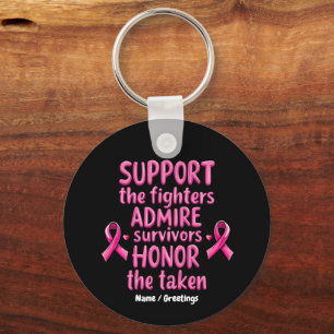 Support Admire Honour Breast Cancer Awareness Gift Keychain