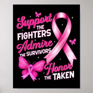 Support Admire Honour Breast Cancer Awareness Shir Poster