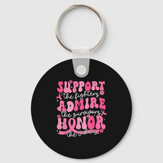 Support Admire Honour Breast Cancer Awareness Warr Keychain (Front)