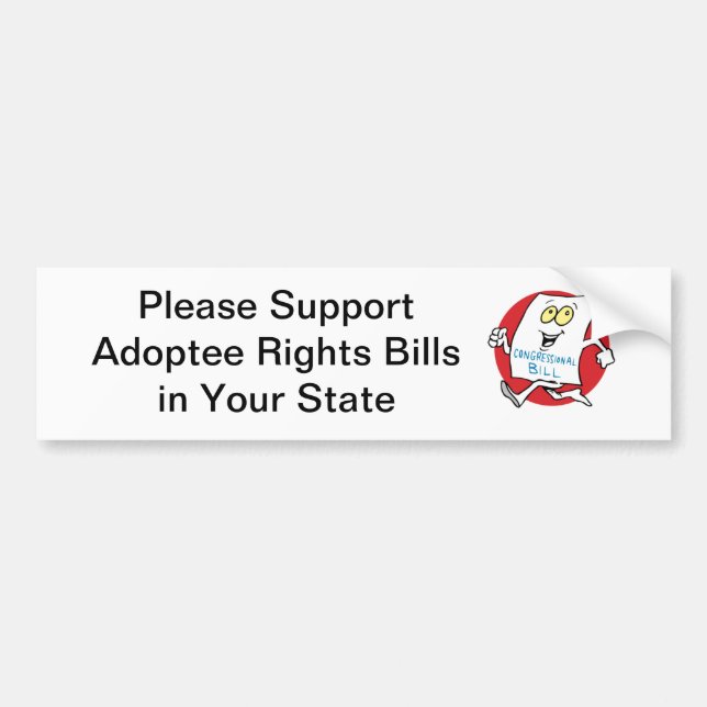 Support Adoptee Rights Bumper Sticker (Front)
