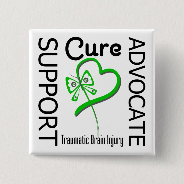 Support Advocate Cure 2 Traumatic Brain Injury 2 Inch Square Button (Front)