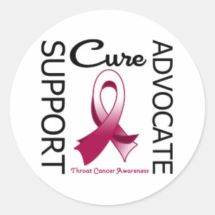 Support Advocate Cure Throat Cancer Classic Round Sticker