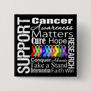 Support All Cancers Awareness 2 Inch Square Button