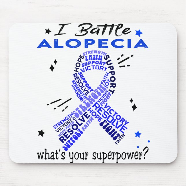 Support Alopecia Warrior Gifts Mouse Pad (Front)