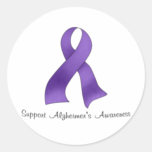 Support Alzheimer's Awareness Classic Round Sticker (Front)