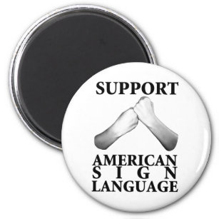 Support American Sign Language (back) Magnet