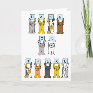 Support and Encouragement Cartoon Cats Card