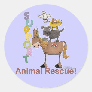 Support Animal Rescue Classic Round Sticker