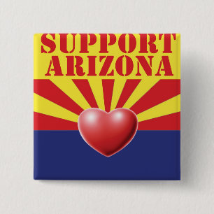 SUPPORT Arizona, AZ 2 Inch Square Button