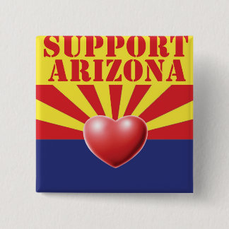 SUPPORT Arizona, AZ 2 Inch Square Button