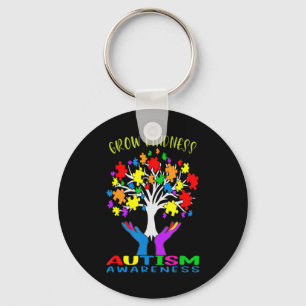 Support autism awareness by with a puzzle pieces d keychain