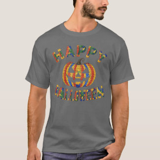 Support Autism Halloween Spooky Autistic Trick Or  T-Shirt