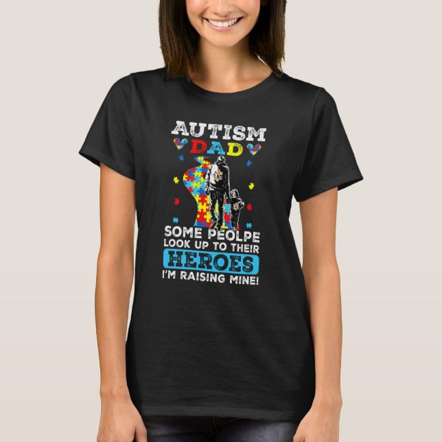 Support Autism Proud Dad Autism Awareness Month Fa T-Shirt (Front)