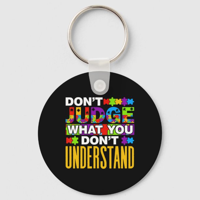 Support Autist Autism  Keychain (Front)