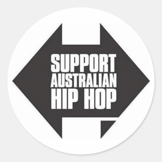 Support Autocollant hip hop australien (Devant)
