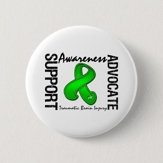 Support Awareness Advocate Traumatic Brain Injury 2 Inch Round Button (Front)