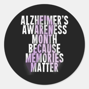 Support Awareness Month Purple Ribbon Classic Round Sticker
